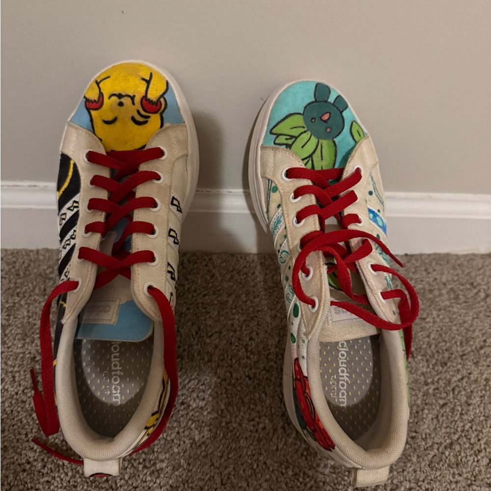 Adidas Custom Painted Pokemon Sneakers Pikachu Men’s 9.5
